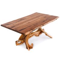 Twisted Trails Artisan Natural Wood Dining Table
