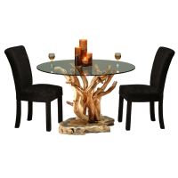 Twisted Trails Juniper Log Slab Base Dining Table