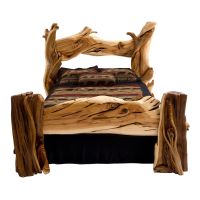 Twisted Trails Juniper Log Slab Bed