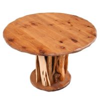 Twisted Trails Round Juniper Log Dining Table