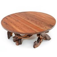 Twisted Trails Rustic Black Walnut & Juniper Log Coffee Table