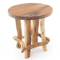 Twisted Trails Walnut & Juniper End Table - Natural Clear Finish