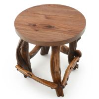 Twisted Trails Walnut & Juniper End Table - Rustic Barnwood Finish