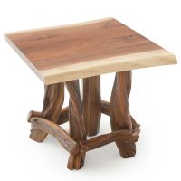 Twisted Trails Walnut & Juniper End Table - Rustic Barnwood Finish