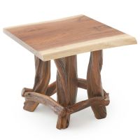 Twisted Trails Walnut & Juniper End Table - Rustic Barnwood Finish