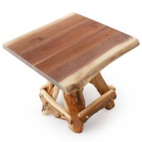 Twisted Trails Walnut & Juniper End Table - Natural Clear Finish