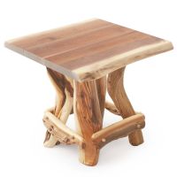 Twisted Trails Walnut & Juniper End Table - Natural Clear Finish