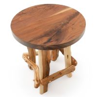 Twisted Trails Walnut & Juniper End Table - Natural Clear Finish