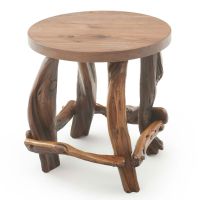 Twisted Trails Walnut & Juniper End Table - Rustic Barnwood Finish