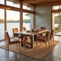 Modern Dining Table: This image was generated or modified using AI for visualization purposes. Please refer to the product specifications and standard product photos for actual product details