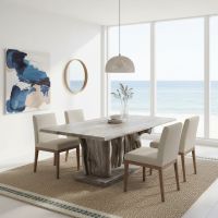 Solid Wood Dining Table: Some lifestyle images are created with AI for visualization purposes. Crafted from natural solid wood, each piece is unique and will vary.