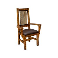 Sawmill Panel Back Arm Dining Chair - Shown in Wyoming Finish