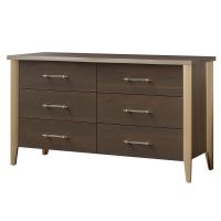 Brown Maple & Charwood Finish - 6 Drawer