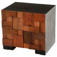 Urban Reclaimed Wood 2 Drawer End Table