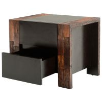 Urban Rustic 2 Drawer End Table shown with bottom drawer open