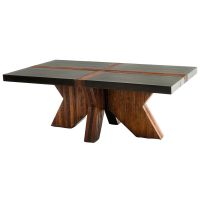 Urban Rustic Banded Dining Table shown with Ebony Mahogany top