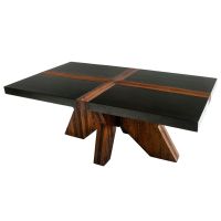 Urban Rustic Banded Dining Table shown with Ebony Mahogany top