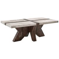 Urban Rustic Banded Dining Table shown with Urban Graphite top