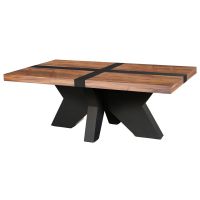 Urban Rustic Banded Dining Table shown with Golden Walnut top