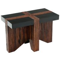 Urban Rustic Banded Wood End Table