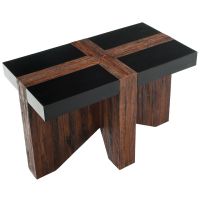 Urban Rustic Banded Wood End Table