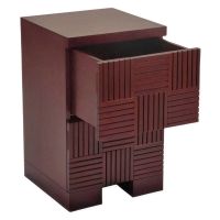 Urban Rustic Contemporary 2 Drawer Mahogany Nightstand