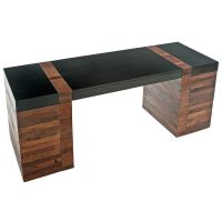 Urban Rustic Mahogany & Reclaimed Wood 6 Drawer File Desk