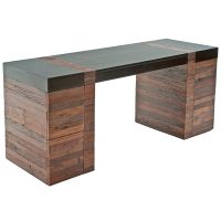 Urban Rustic Mahogany & Reclaimed Wood 6 Drawer File Desk