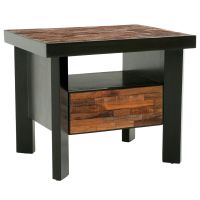 Urban Rustic Mahogany Nightstand - Reclaimed Wood