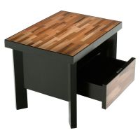 Urban Rustic Mahogany Nightstand - Butcher Block