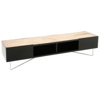 Urban Rustic Metal Wedge TV Stand - Antique Distressed White Mahogany