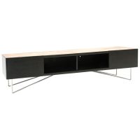 Urban Rustic Metal Wedge TV Stand - Antique Distressed White Mahogany