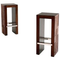 Urban Rustic Modern Bar Stools with Wood Seats