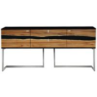 Urban Rustic Modern Sideboard shown with Urban Wildwood Cabinet & Silver Steel Base
