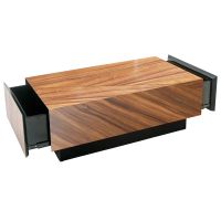 Urban Rustic Modern Storage Coffee Table - Golden Walnut