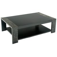 Urban Rustic Reclaimed Wood Coffee Table - Antique Black Rough Reclaimed Wood