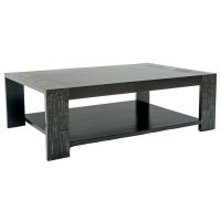 Urban Rustic Reclaimed Wood Coffee Table - Antique Black Rough Reclaimed Wood
