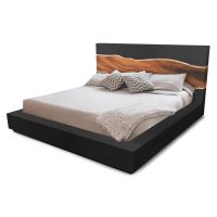 Urban Rustic Wildwood Deluxe Platform Bed - Ebony Inverted Wildwood