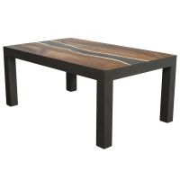 Urban Rustic Wildwood River Dining Table with Ebony River