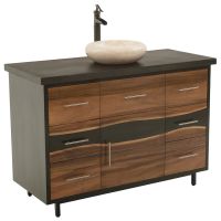 Urban Rustic Wildwood Vanity shown with Flat Edge Ebony Maple Top