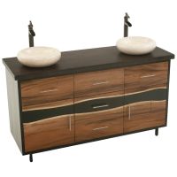 Urban Rustic Wildwood Vanity shown with Flat Edge Ebony Maple Top
