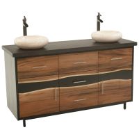 Urban Rustic Wildwood Vanity shown with Flat Edge Ebony Maple Top