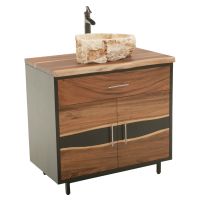 Urban Rustic Wildwood Vanity shown with Live Edge Edge Natural Walnut Top