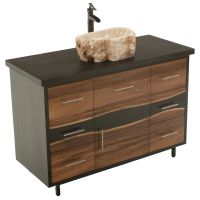Urban Rustic Wildwood Vanity shown with Flat Edge Ebony Maple Top