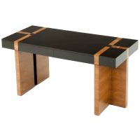 Urban Rustic Wood Writing Desk shown in Ebony Mahogany & Smooth Teak