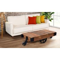Great Northern Railroad Cart Barn Wood Coffee Tables - Clear Finish