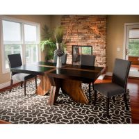 Urban Rustic Banded Dining Table - Ebony
