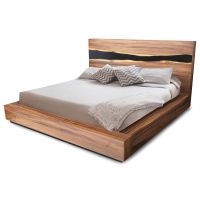 Urban Rustic Wildwood Deluxe Platform Bed - Golden Walnut Wildwood