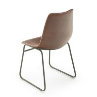 Vogue Upholstered Leather Dining Chair - Burnt Umber Cypress Leather