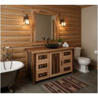 Wood Vanity: Some lifestyle images are created with AI for visualization purposes. Crafted from natural solid wood, each piece is unique and will vary.